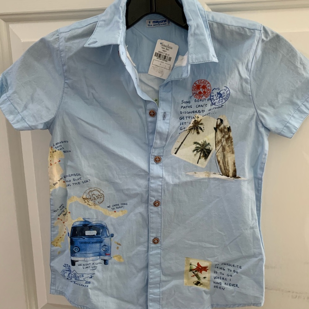 Boys mayoral button down tee size 6